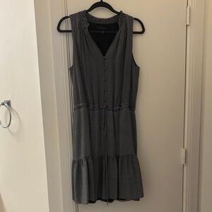 Black and White Sleeveless Dress